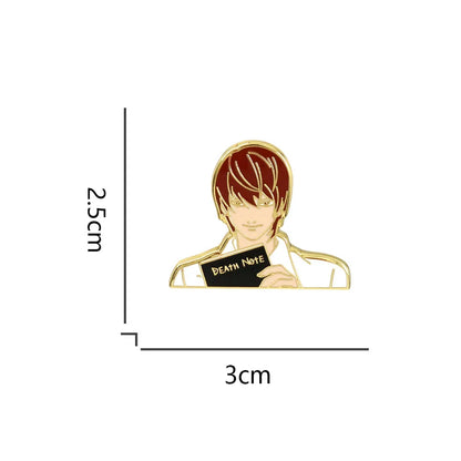 Death Note L Eating Cake Rem Enamel Pin Creativity Anime Character Light Yagami Kira Symbol Brooch Cute Peripheral Accessories