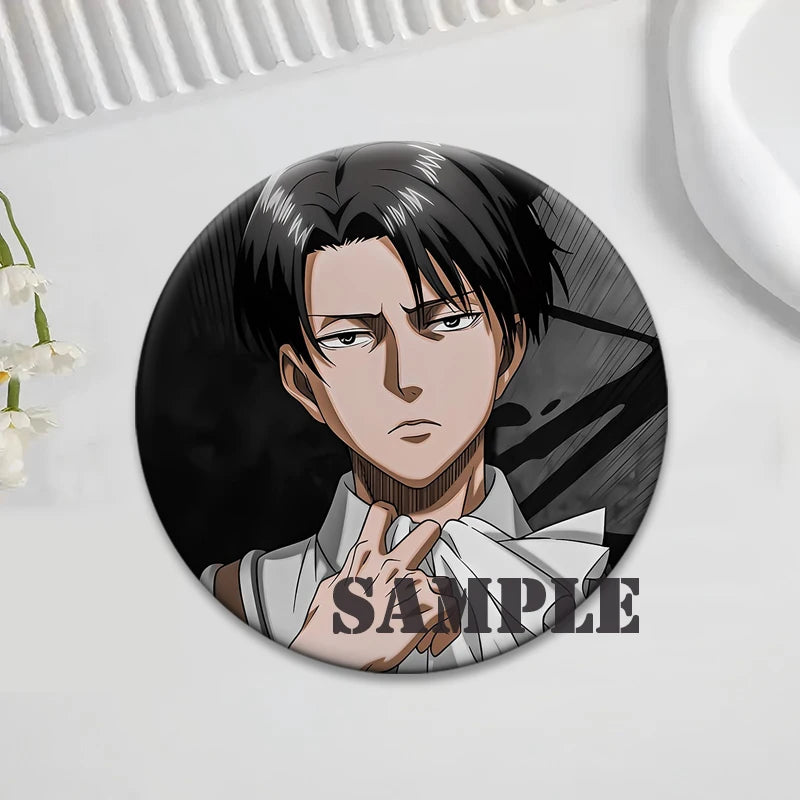 Anime Attack on Titan Brooches Exquisite Badge Eren Jäger Mikasa Ackerman Armin Arlert Levi Rivaille Rival Ackerman Cartoon Pins
