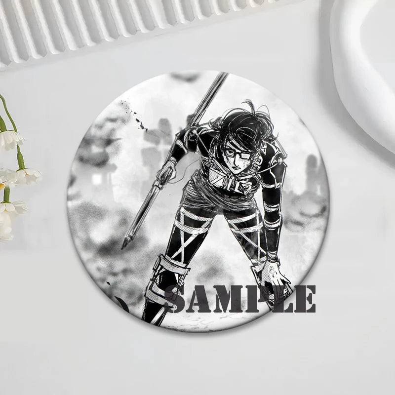 Anime Attack on Titan Brooches Exquisite Badge Eren Jäger Mikasa Ackerman Armin Arlert Levi Rivaille Rival Ackerman Cartoon Pins