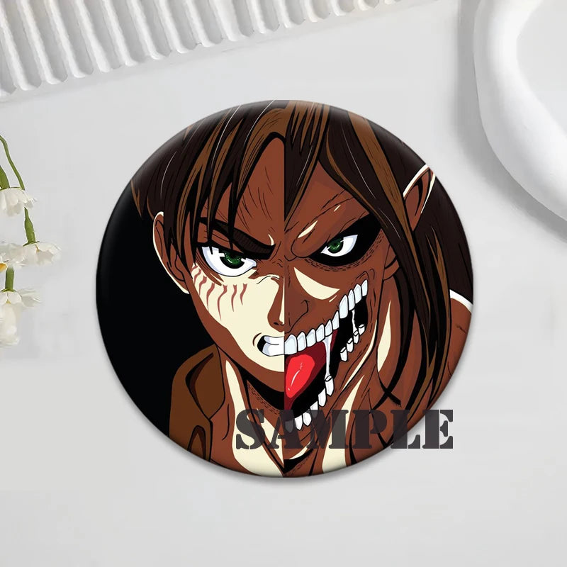 Anime Attack on Titan Brooches Exquisite Badge Eren Jäger Mikasa Ackerman Armin Arlert Levi Rivaille Rival Ackerman Cartoon Pins