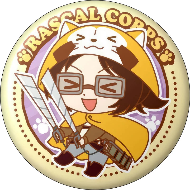 Attack on Titan Q-Version Anime Badge Handmade Cartoon Brooches Eren Jaeger Armin Arlert Lapel Pins Backpack Hat Decorations