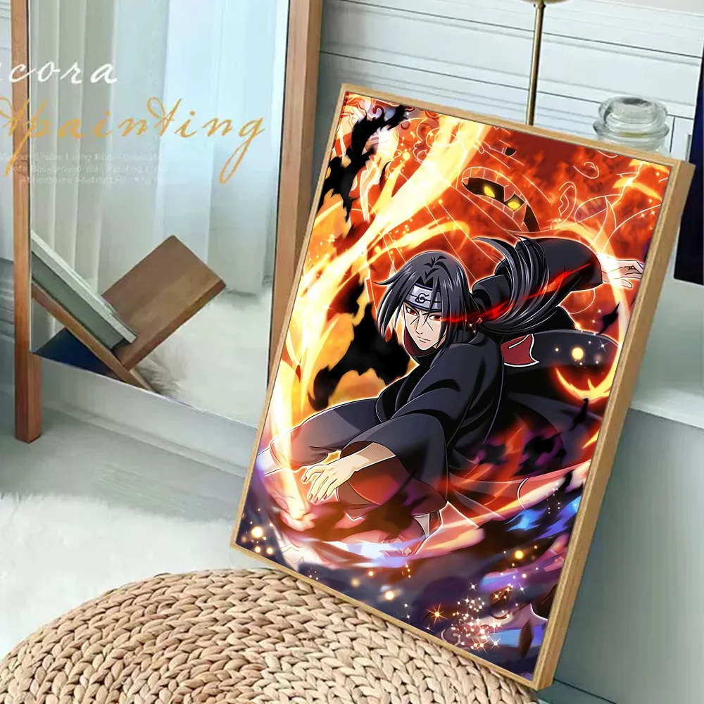 Amine u-Uchiha Itachi Anime Posters Sticky Whitepaper Sticker DIY Room Bar Cafe Kawaii Room Decor