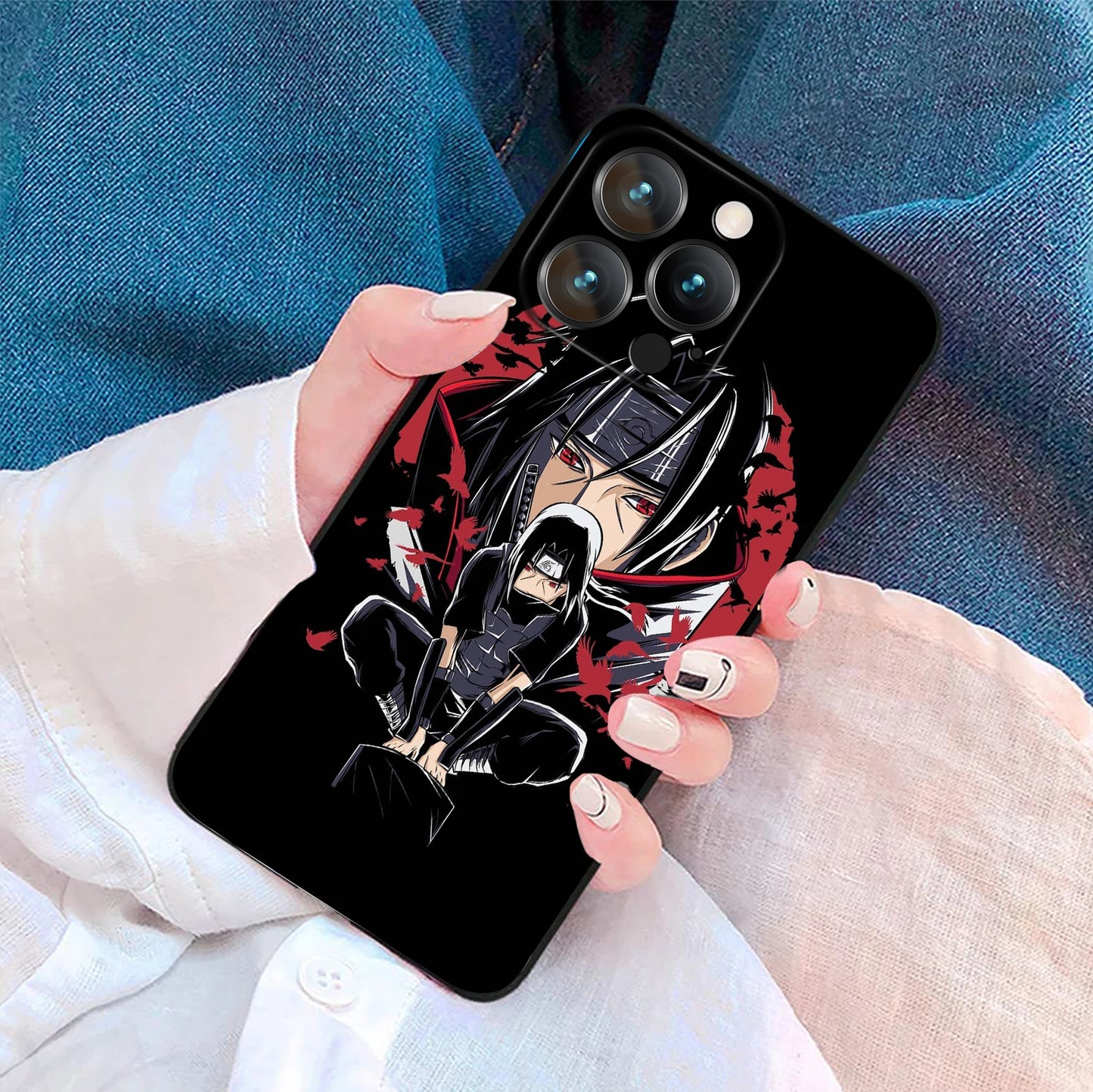 MINISO Phone Case for iPhone 17 Pro Akatsuki Uchiha Itachi Anime Soft Silicon Cover for iPhone 16 15 14 13 12 17 Pro Max Plus