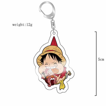 Anime One Piece Luffy Zoro Sanji Nami Ussop Chopper Franky Brook Law Ace Acrylic Keychain Figure Toys Gifts Pendant Jewelry