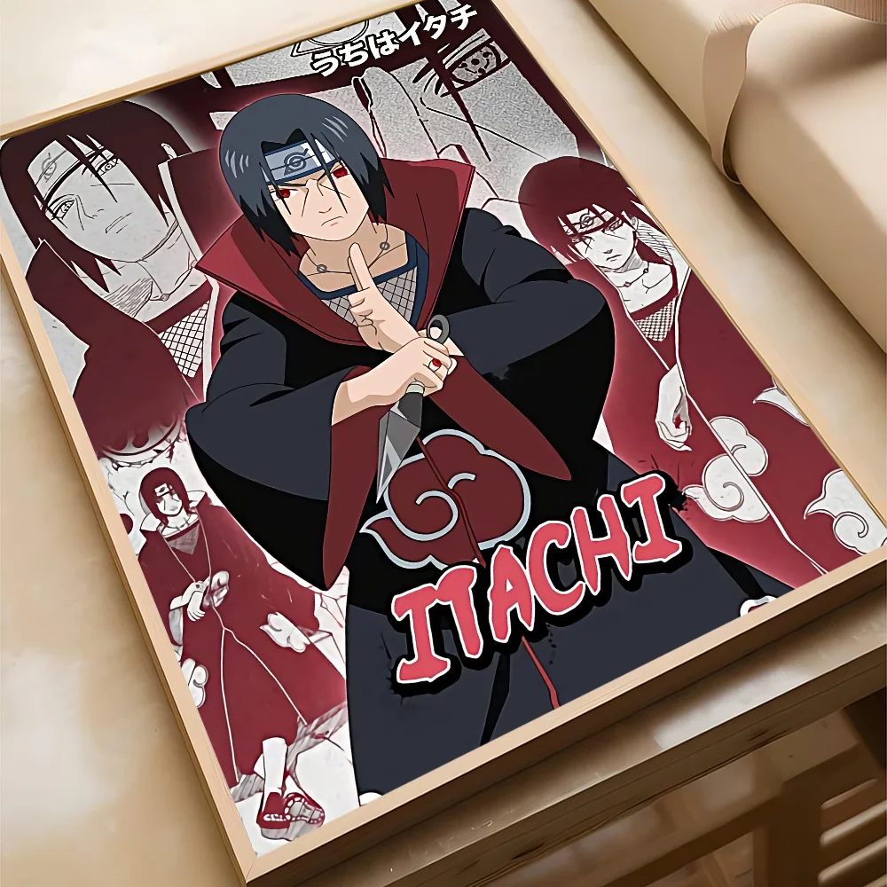 Amine u-Uchiha Itachi Anime Posters Sticky Whitepaper Sticker DIY Room Bar Cafe Kawaii Room Decor