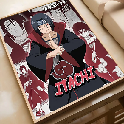 Amine u-Uchiha Itachi Anime Posters Sticky Whitepaper Sticker DIY Room Bar Cafe Kawaii Room Decor