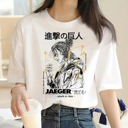 Japanese Anime Attack on Titan Graphic Print Harajuku T Shirt Casual Fashion Short Sleeve Plus Size T Shirt Women Retro Tops