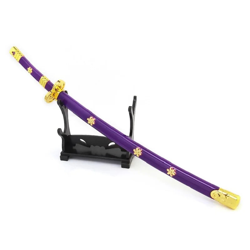 25cm Metal Katana Sword Zoro Sword Samurai Blade Espadas Japan Anime Accessories Toy Weapon Prop Ornament Decor Kid Toy Gifts