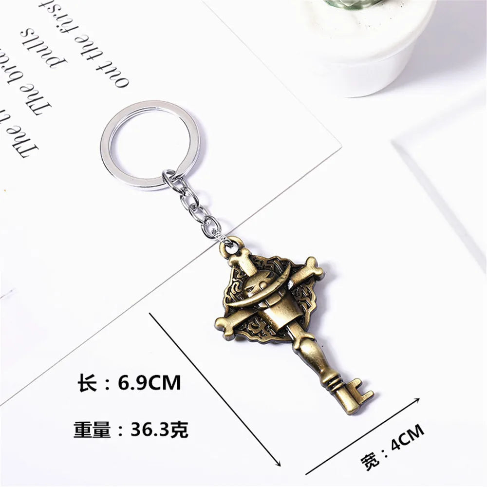Anime One Piece Metal Keychain Luffy Hat Zoro Nami Sanji Chopper Figure Pendant Car Keyring For Men Women Kid Gift Jewelry