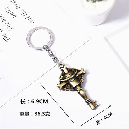 Anime One Piece Metal Keychain Luffy Hat Zoro Nami Sanji Chopper Figure Pendant Car Keyring For Men Women Kid Gift Jewelry