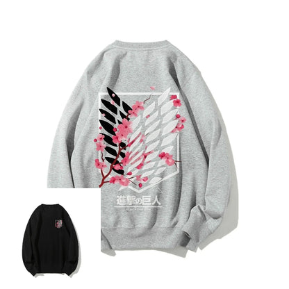 Anime Attack on Titan Sweatshirt Casual Streetwear Men Women Round-neck Pullover Hoodie Sweater Long Sleeves Top Autumn Trendy