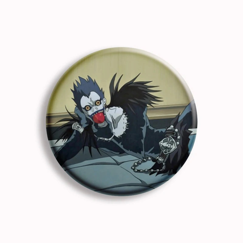 Japanese Anime Death Note Button Pins Handmade L Killer Yagami Light Round Brooch Cosplay Accessories Decor Friends Gifts