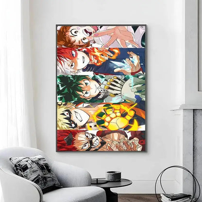 My Hero Academia Poster Canvas Art Print  Perfect Bedroom Wall Decor  Gift