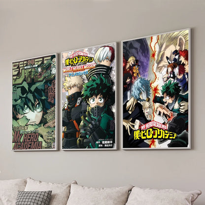 My Hero Academia Poster Home Living Room Bedroom Bar Cafe Art Decor