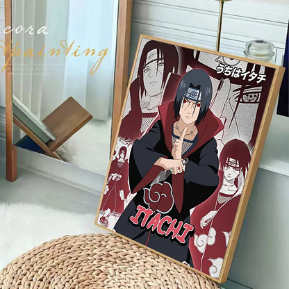 Amine u-Uchiha Itachi Anime Posters Sticky Whitepaper Sticker DIY Room Bar Cafe Kawaii Room Decor
