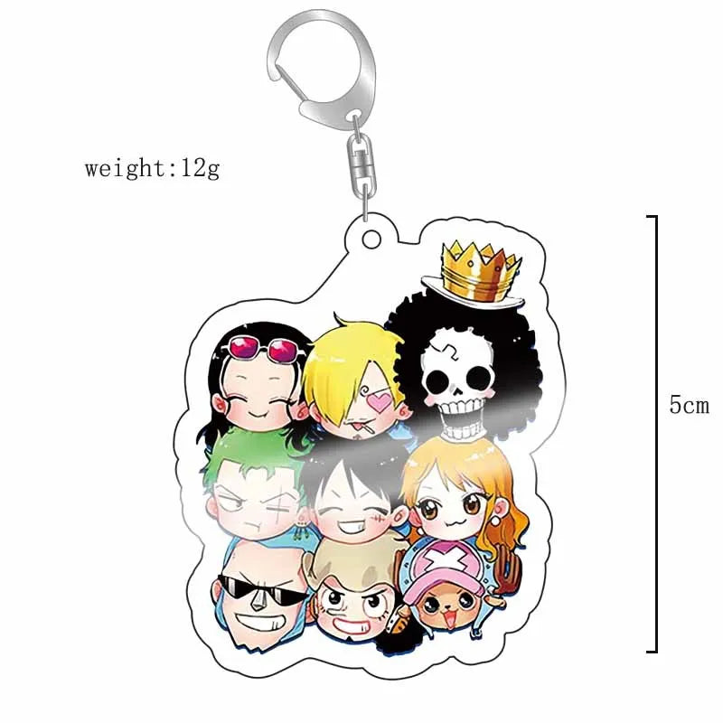 Anime One Piece Luffy Zoro Sanji Nami Ussop Chopper Franky Brook Law Ace Acrylic Keychain Figure Toys Gifts Pendant Jewelry