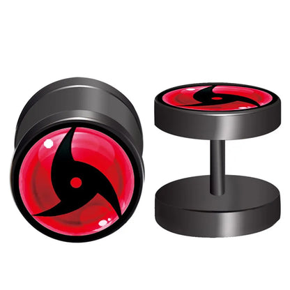 Anime Uzumaki Naruto Earrings Accessories Uchiha Itachi Sharingan Cosplay Party Studs Earrings Toys for Women Men Girl Gift