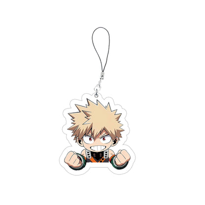 Anime My Hero Academia Phone Charm Keychain Acrylic My Hero Academia Small Mobile Phone Chain Key Rin Accessories Fans Gifts