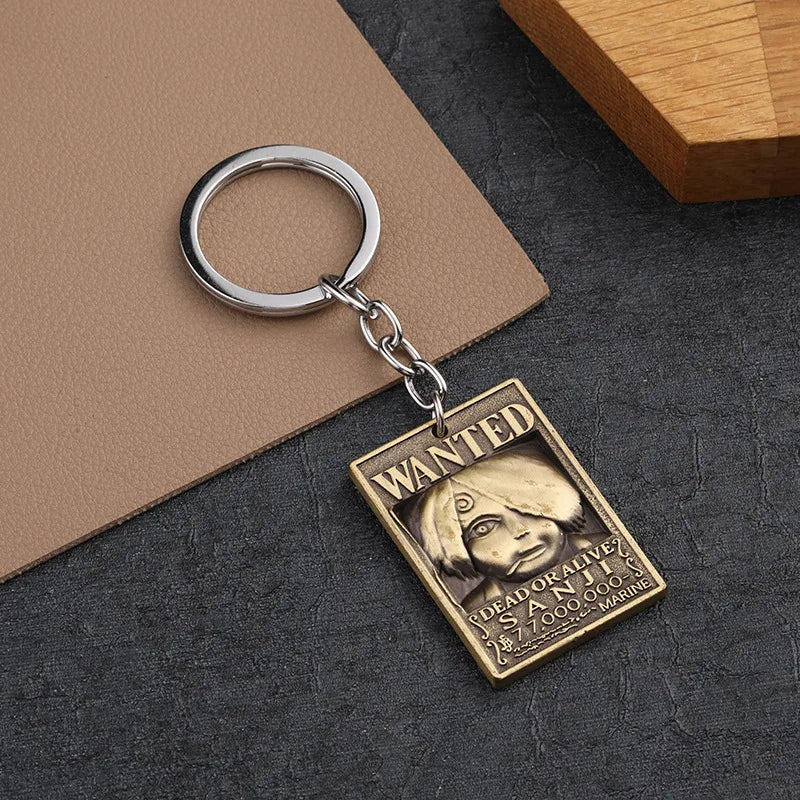 Anime One Piece Metal Keychain Luffy Hat Zoro Nami Sanji Chopper Figure Pendant Car Keyring For Men Women Kid Gift Jewelry