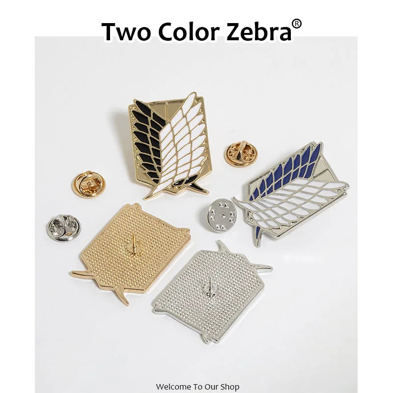 Attack on Titan Brooch Pin Anime Metal Pins Wings of Liberty Shingeki No Kyo Scout Regiment Legion Eren Badge Cosplay Accessorie