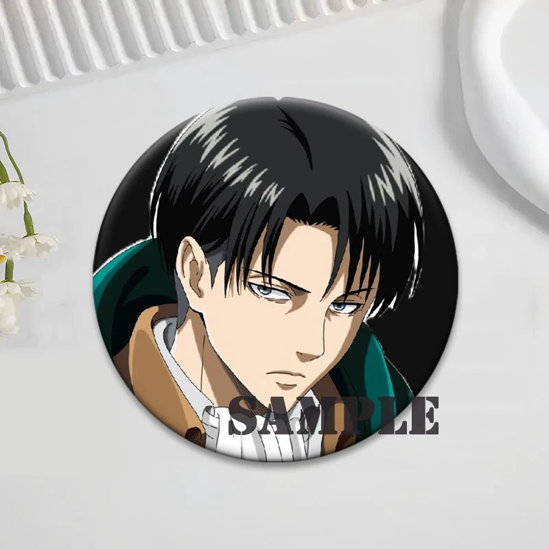 Anime Attack on Titan Brooches Exquisite Badge Eren Jäger Mikasa Ackerman Armin Arlert Levi Rivaille Rival Ackerman Cartoon Pins
