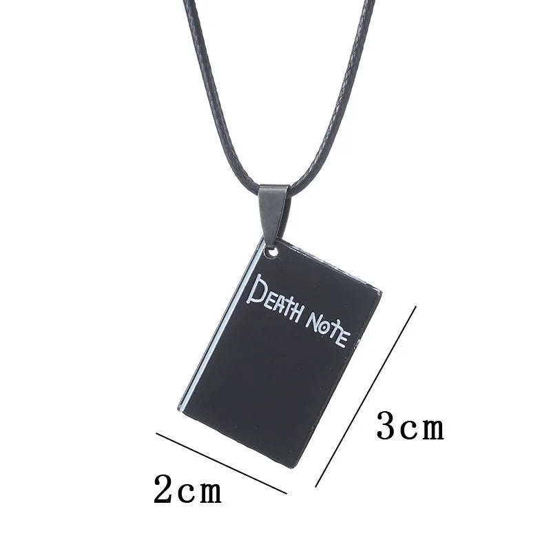 Anime Death Note Necklace Rope Leather Choker Black Notebook Pendant Cospaly Accessories For Women Men Party Jewelry Gifts