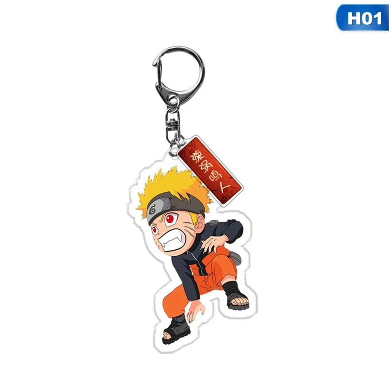 40Style Uzumaki Uchiha Sakura Gaara Obito Itachi Madara Hatake Kakashi Anime Figures Acrylic Keychains Fans Gift
