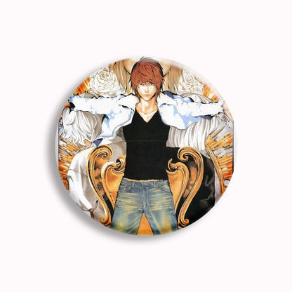Japanese Anime Death Note Button Pins Handmade L Killer Yagami Light Round Brooch Cosplay Accessories Decor Friends Gifts
