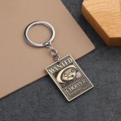 Anime One Piece Metal Keychain Luffy Hat Zoro Nami Sanji Chopper Figure Pendant Car Keyring For Men Women Kid Gift Jewelry