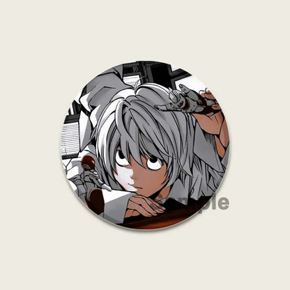 Death Note HD Print Anime Pins Handmade Round Brooches L Killer Yagami Light Cosplay Badge Backpacks Jewelry Gifts Accessory