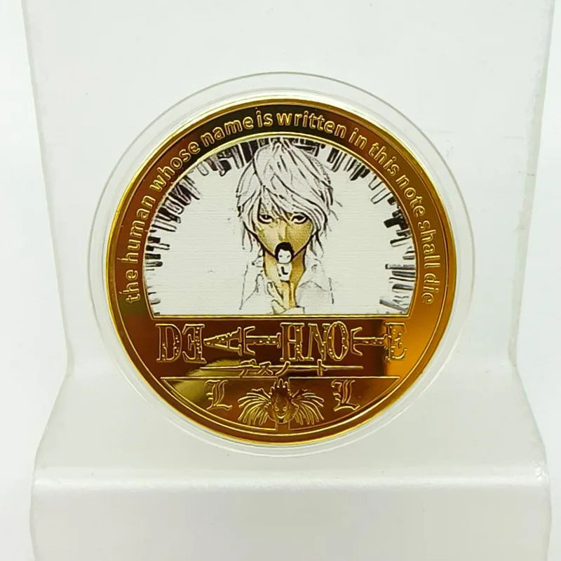 Miniso Death-Note Character Coins Set - Anime-Themed Ryuk L Lawliet Tokens, Colorful Japanese Manga Souvenir for Collectors