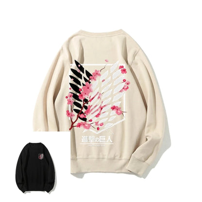 Anime Attack on Titan Sweatshirt Casual Streetwear Men Women Round-neck Pullover Hoodie Sweater Long Sleeves Top Autumn Trendy