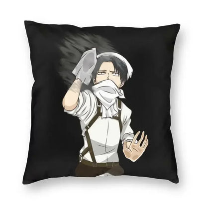 Levi Ackerman Attack On Titan Cushion Cover Print Harajuku Anime Manga Floor Pillow Case for Car Pillowcase Home Decor
