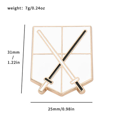 Anime Attack on Titan Enamel Brooch Eren Jaeger Mikasa Ackerman Jiyuu No Tsubasa Cartoon Lapel Badge Adornment Gift Wholesale