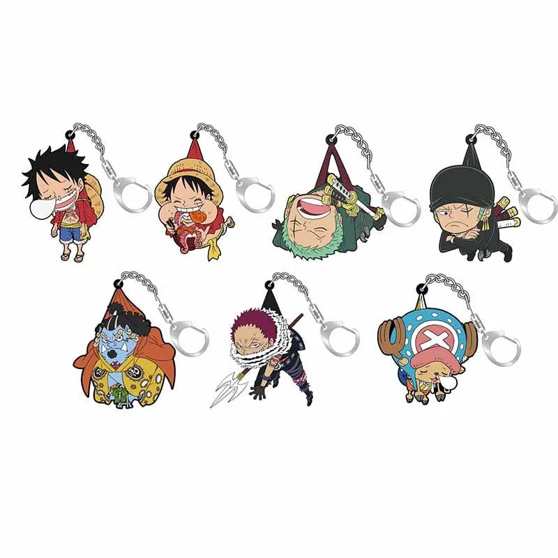 Anime One Piece Luffy Zoro Sanji Nami Ussop Chopper Franky Brook Law Ace Acrylic Keychain Figure Toys Gifts Pendant Jewelry