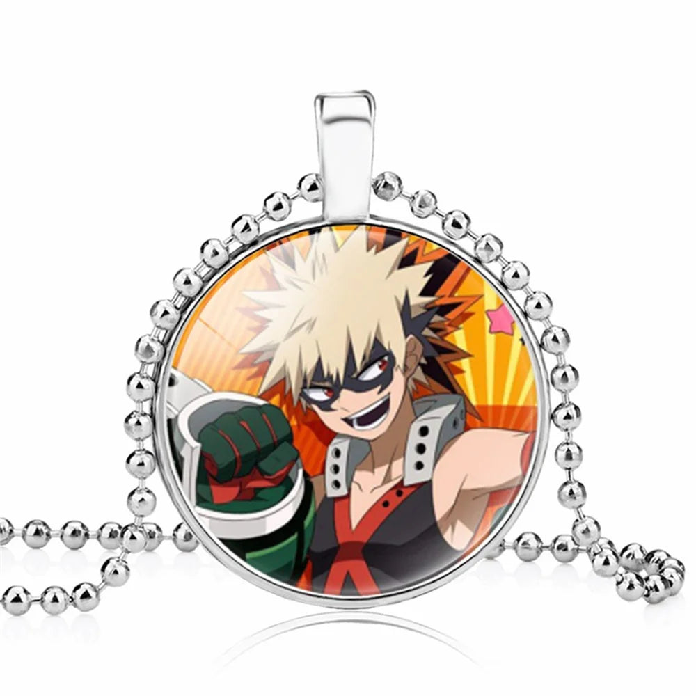My Hero Academia Round Pendant Cartoon Student Necklace Anime Peripheral Accessories My Hero Academia Sweater Chain Gift
