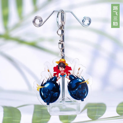 Anime One Piece Luffy Charlotte Linlin Katakuri Edward Newgate Donquixote Doflamingo Jinbe Acrylic Keychains Pendants Figure Toy