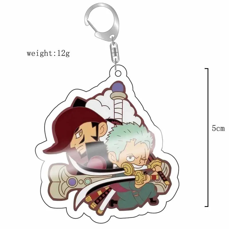 Anime One Piece Luffy Zoro Sanji Nami Ussop Chopper Franky Brook Law Ace Acrylic Keychain Figure Toys Gifts Pendant Jewelry