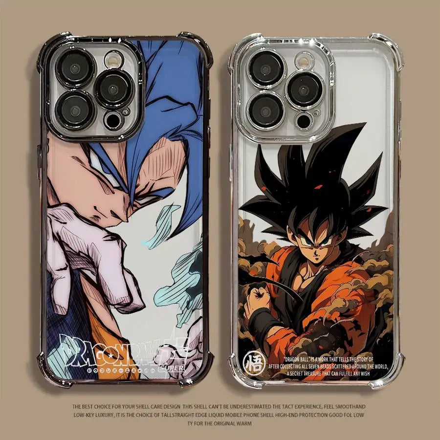 Anime Goku Luxury Phone Case for iPhone 16 Pro 15 Pro Max 14 13 12 11 XS 14 Pro Max 16 Plus 14Pro XR 12Pro Soft Shell