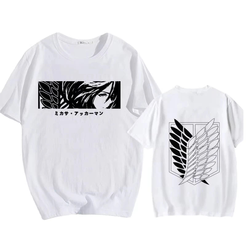 2025 Women's T-shirts Anime Attack on Titan Print Short-sleeved T-shirts Men's Luxury T-shirts Summer Casual Streetwear Oversize