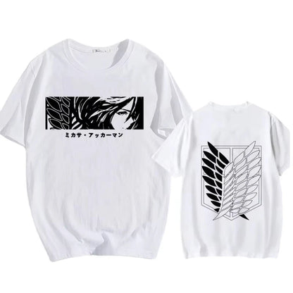 2025 Women's T-shirts Anime Attack on Titan Print Short-sleeved T-shirts Men's Luxury T-shirts Summer Casual Streetwear Oversize