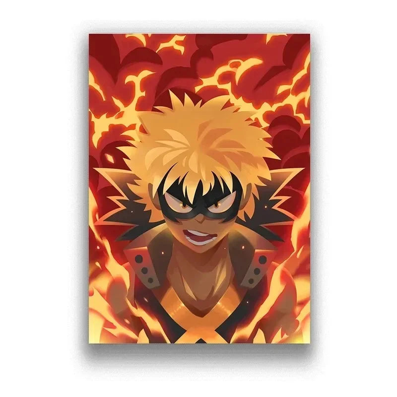 My Hero Academia Poster Anime Decor Bar Cafe Canvas Painting Posters and Prints Wall Art Pictures for Living Room Decoration