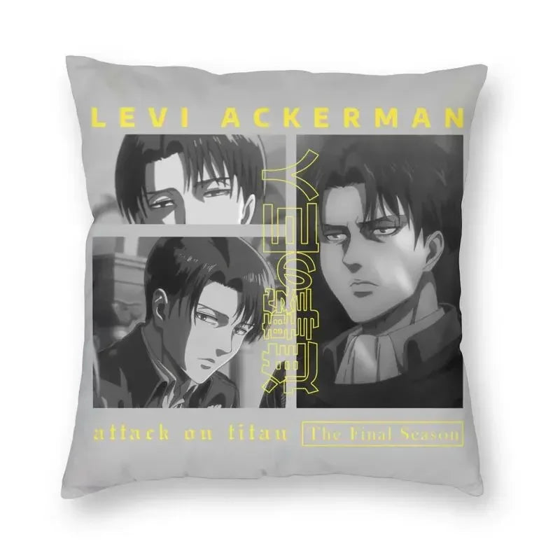 Levi Ackerman Attack On Titan Cushion Cover Print Harajuku Anime Manga Floor Pillow Case for Car Pillowcase Home Decor