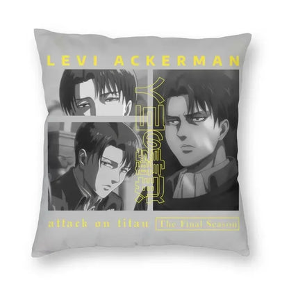 Levi Ackerman Attack On Titan Cushion Cover Print Harajuku Anime Manga Floor Pillow Case for Car Pillowcase Home Decor