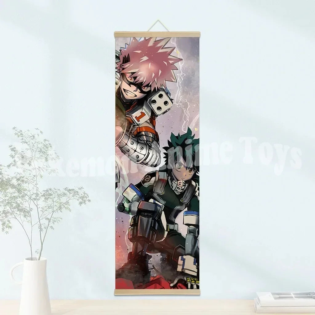 My Hero Academia Poster: Hanging Scroll, HD Quality Wall Art, Retro Posters for Home Room Wall Decoration