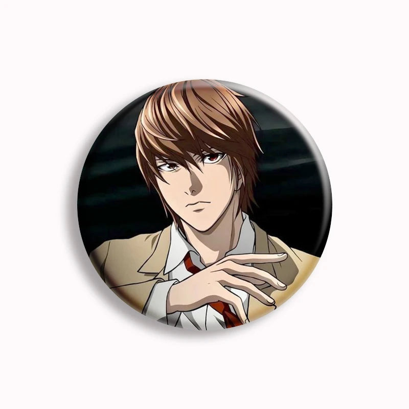 Japanese Anime Death Note Button Pins Handmade L Killer Yagami Light Round Brooch Cosplay Accessories Decor Friends Gifts