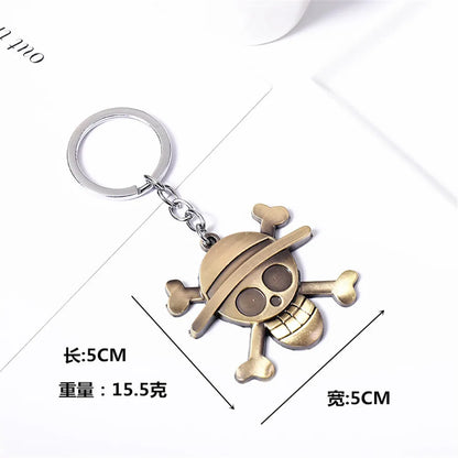 Anime One Piece Metal Keychain Luffy Hat Zoro Nami Sanji Chopper Figure Pendant Car Keyring For Men Women Kid Gift Jewelry
