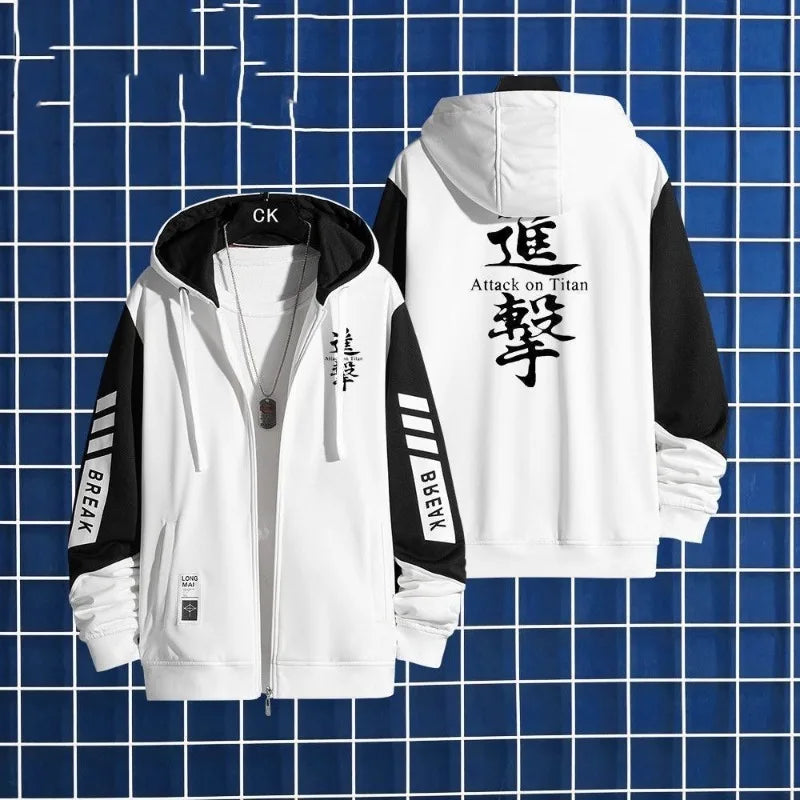 Anime Attack on Titan Scout Regiment Thin style Hoodie Zipper Sports Coat Men Women Printed Long Sleeve Role Playing Sportswear