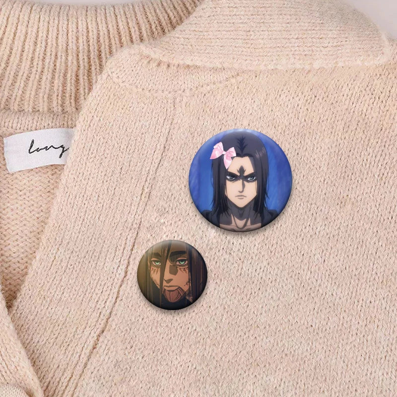 Anime Attack on Titan Brooches Exquisite Badge Eren Jäger Mikasa Ackerman Armin Arlert Levi Rivaille Rival Ackerman Cartoon Pins