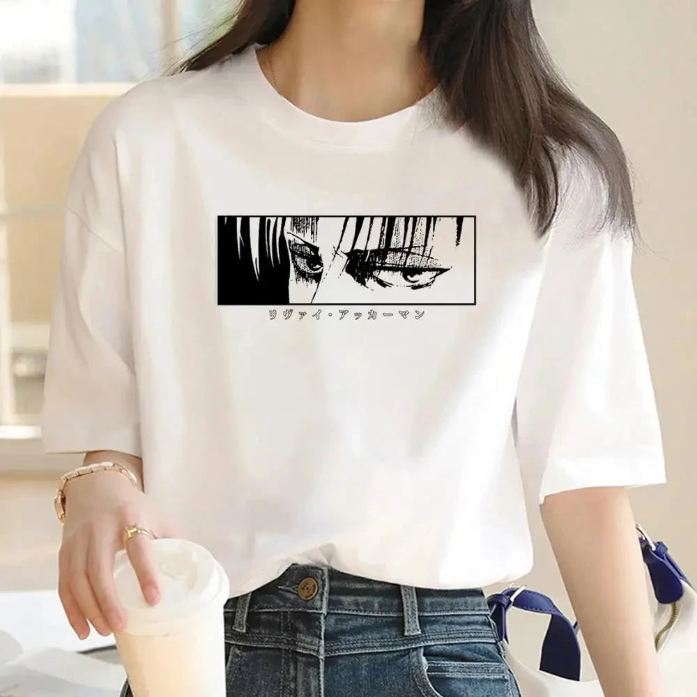 Japanese Anime Attack on Titan Graphic Print Harajuku T Shirt Casual Fashion Short Sleeve Plus Size T Shirt Women Retro Tops